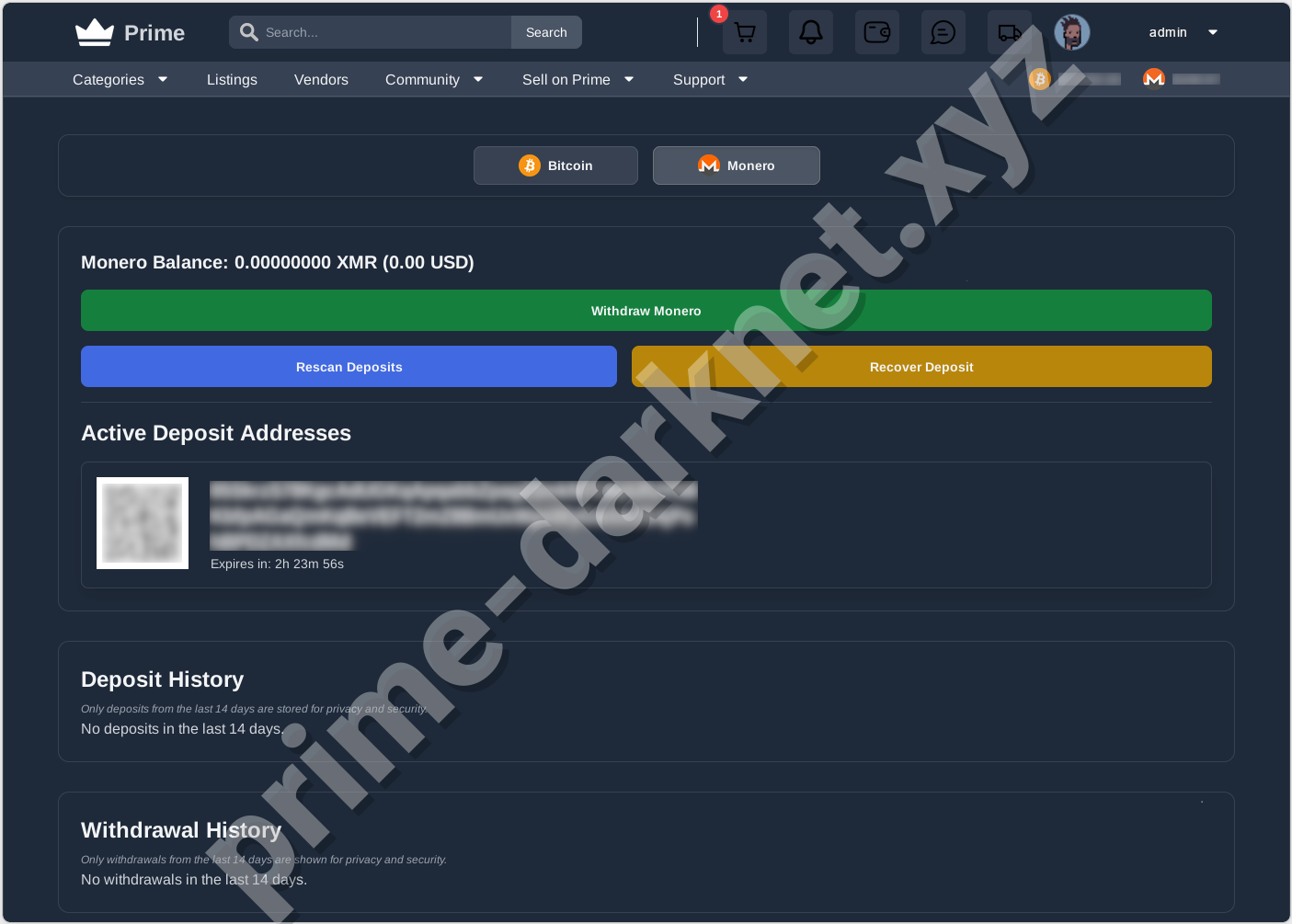 Prime Monero Wallet - Best for Privacy on Prime Darknet Market